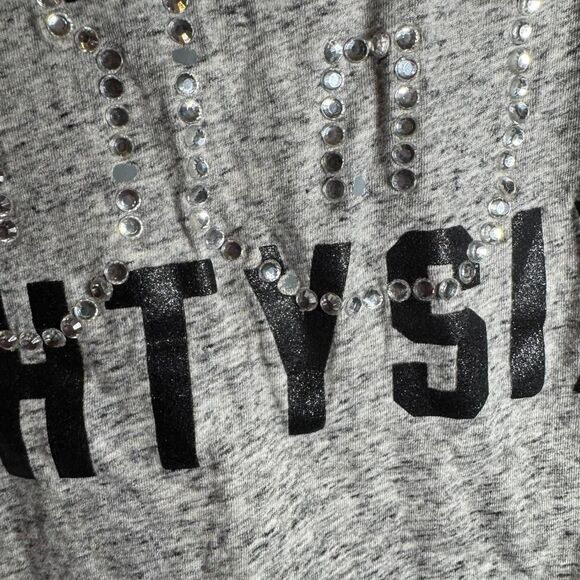 Women's PINK XS Oversized Bling Tee Shirt Missing Gems - Picture 6 of 8